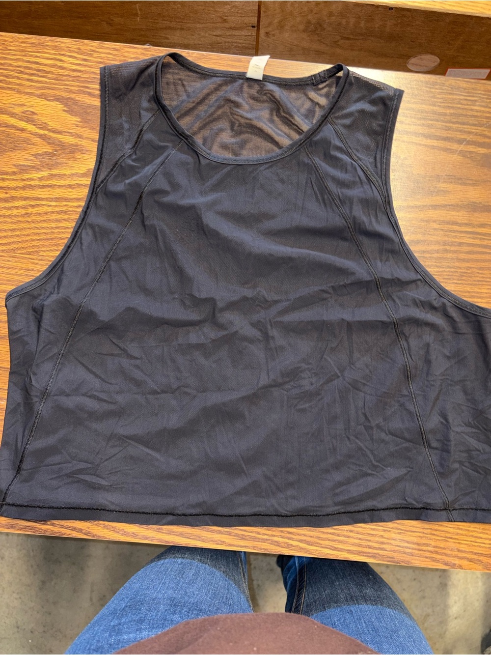lululemon athletica Black Cropped Muscle Tank